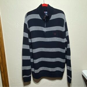 CHAPS by Ralph Lauren XL Men ¼ Zip SWEATER North Coast Navy & Gray